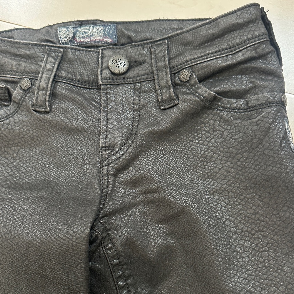 Silver Jeans Women's Skinny Jeans - Textured Black
